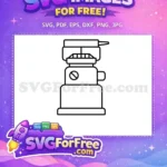 Free Portable Camping Stove Free Gas Burner Outline Design Free SVG - Instant Download