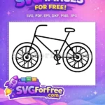 Free Bicycle Outline Free Spoked Wheels Camping Adventure Free SVG - Instant Download