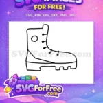 Free Hiking Boot Outline Free Thick Sole Camping Outline Free SVG - Instant Download