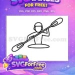 Free Kayaker Outline with Helmet Free Paddling Action Camping Free SVG - Instant Download