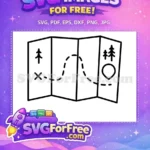 Free Folded Camping Map Free X Marks the Spot Adventure Free SVG - Instant Download