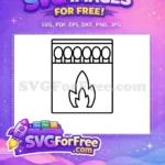 Free Matchbox Flame Icon Free Fire Starter Camping Outline Free SVG - Instant Download