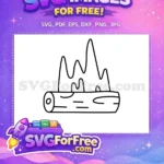 Free Burning Log Outline Free Hand-Drawn Flames Camping Free SVG - Instant Download