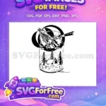 Free Camping in a Jar Free Pine Trees Tent Camping Free SVG - Instant Download