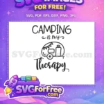 Free Camping Is My Therapy Free Retro Camper Van Free SVG - Instant Download