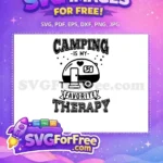 Free Camping Is My Therapy Free Retro Camper Van Outdoor Free SVG - Instant Download