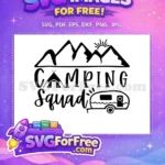 Free Mountain Sunrise Free Tent and Trailer Camping Squad Free SVG - Instant Download