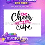Free Cheer For A Cure Free Pink Ribbon Cancer Awareness Free SVG - Instant Download