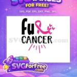 Free Pink Ribbon Butterflies Free Fuck Cancer Quote Cancer Awareness Free SVG - Instant Download