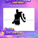 Free Dripping Ink Silhouette Free Holding Iconic Shield Captain America Free SVG - Instant Download