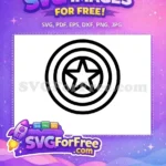 Free Captain America Shield Free Black Outline Star Marvel Free SVG - Instant Download
