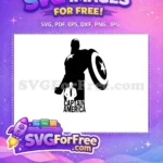 Free Captain America Silhouette Free Black Shield Graphic The Avengers Free SVG - Instant Download