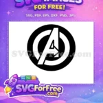 Free Avengers Logo Black Free White Symbol Design Marvel Free SVG - Instant Download
