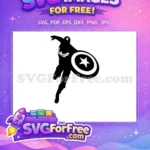 Free Captain America Silhouette Free Leaping Action Pose Marvel Free SVG - Instant Download