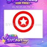 Free Red White Star Shield Free Bold Cartoon Captain America Free SVG - Instant Download