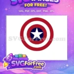 Free Round Shield Free Red White Blue Captain America Cartoon Free SVG - Instant Download
