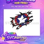 Free Ripped Shield Logo Free Distressed Cartoon Captain America Free SVG - Instant Download