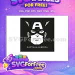 Free Captain America Mask Free Black and White Cartoon Marvel Comics Free SVG - Instant Download