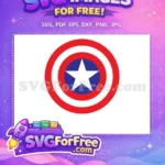 Free Captain America Shield Free Blue Star Emblem Cartoon Free SVG - Instant Download