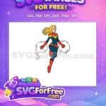 Free Glowing Red Eyes Free Cartoon Style Captain Marvel Free SVG - Instant Download