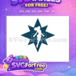 Free Captain Marvel Silhouette Free Blue Star Symbol Cartoon Free SVG - Instant Download