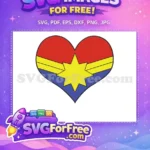Free Captain Marvel Heart Logo Free Yellow Star Emblem Free SVG - Instant Download