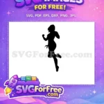 Free Captain Marvel Silhouette Free Flying Pose Cartoon Free SVG - Instant Download