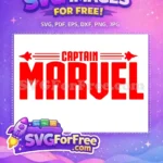Free Red Logo Text Free Flying Jets Icon Captain Marvel Cartoon Free SVG - Instant Download