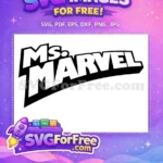 Free Bold Ms Marvel Logo Free Black and White Cartoon Free SVG - Instant Download