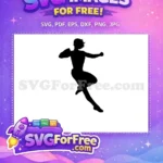 Free Captain Marvel Silhouette Free Dynamic Action Pose Cartoon Free SVG - Instant Download