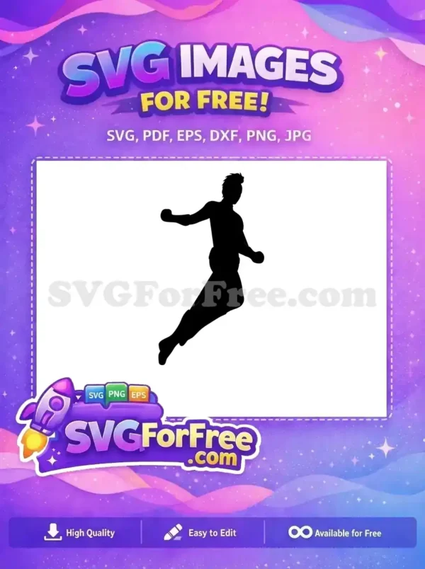 A powerful free flying silhouette of a male superhero, perfect for dynamic designs and creative projects. Download this free SVG now!