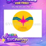Free Captain Marvel Logo Free Pink Star Cartoon Design Free SVG - Instant Download