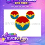 Free Captain Marvel Logo Free Mickey Mouse Ears Cartoon Free SVG - Instant Download