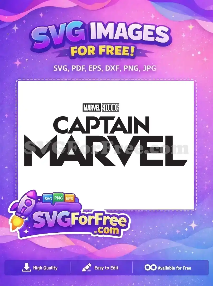 Download this free Captain Marvel logo design, a high-quality SVG featuring the iconic Marvel Studios branding.
