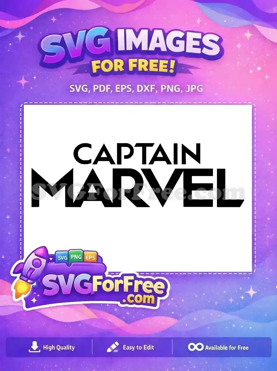 Download this free Captain Marvel logo SVG, a powerful symbol for fans. Ideal for crafts, apparel, and digital projects.