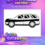 Free Simple Car Outline Free Black and White Station Wagon Free SVG - Instant Download