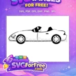 Free Convertible Car Free Black Outline Sports Car Clipart Free SVG - Instant Download