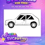 Free Simple Car Outline Free Basic Sedan Drawing Automobile Transportation Free SVG - Instant Download