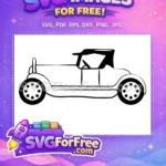 Free Vintage Car Outline Free Antique Automobile Classic Car Free SVG - Instant Download