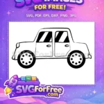 Free Classic Car Outline Free Printable Coloring Page Transportation Clipart Free SVG - Instant Download
