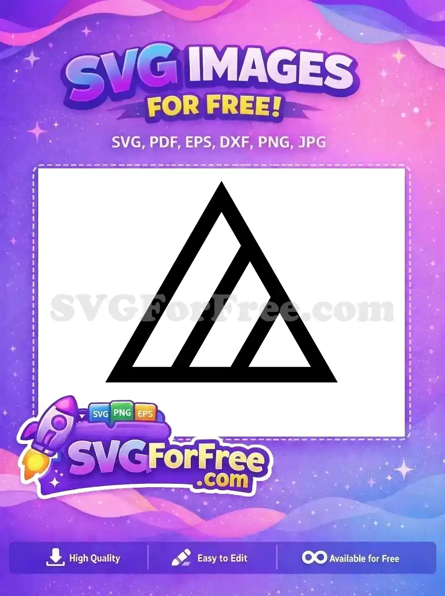 A bold, free geometric triangle logo design in black, featuring internal diagonal lines. This free vector is highly adaptable.