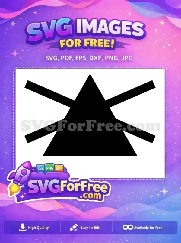 A striking, free abstract geometric vector design featuring a central triangle with crossing lines, ideal for modern branding and creative projects.