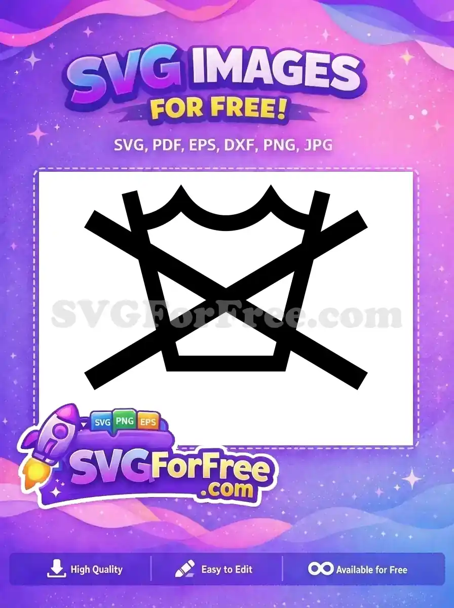 Free 'Do Not Wring' laundry symbol SVG, a clear graphic for care labels and design projects. Download this free icon today!