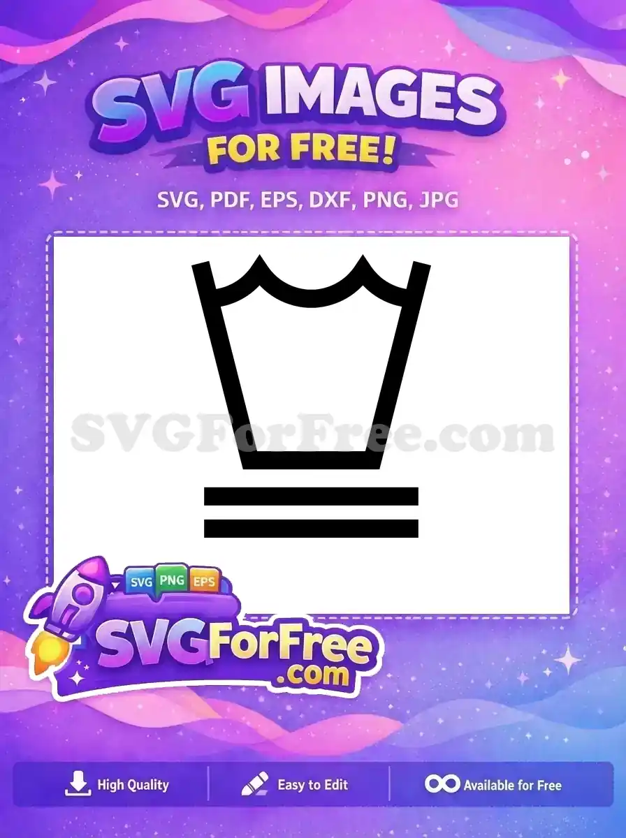 A free delicate wash laundry symbol, showcasing a tub with a wavy water line and two lines below, for gentle care instructions. Download this free design now!