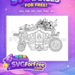Free Ornate Floral Carriage Free Princess Wedding Cinderella Free SVG - Instant Download