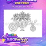 Free Elaborate Floral Details Free Royal Coach Vintage Cinderella Free SVG - Instant Download