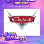 Free Red Striped Emblem Free Shiny Chrome Text Cars Movie Free SVG - Instant Download