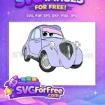 Free Purple Vintage Car Free Big Eyes Cars Free SVG - Instant Download