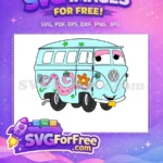 Free Light Blue Fillmore Van Free Sleepy Eyes Cars Movie Free SVG - Instant Download