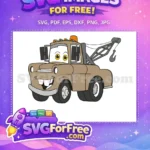 Free Smiling Brown Tow Truck Free Happy Yellow Eyes Cars Movie Free SVG - Instant Download